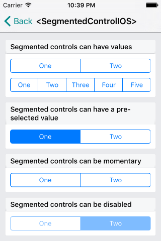 SegmentedControlIOS